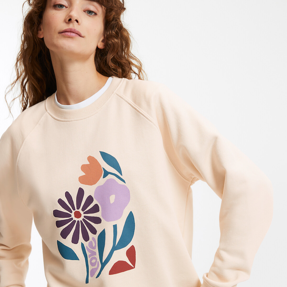 COLEÇÕES LA REDOUTE<br>Suéter com gola redonda e estampa na frente