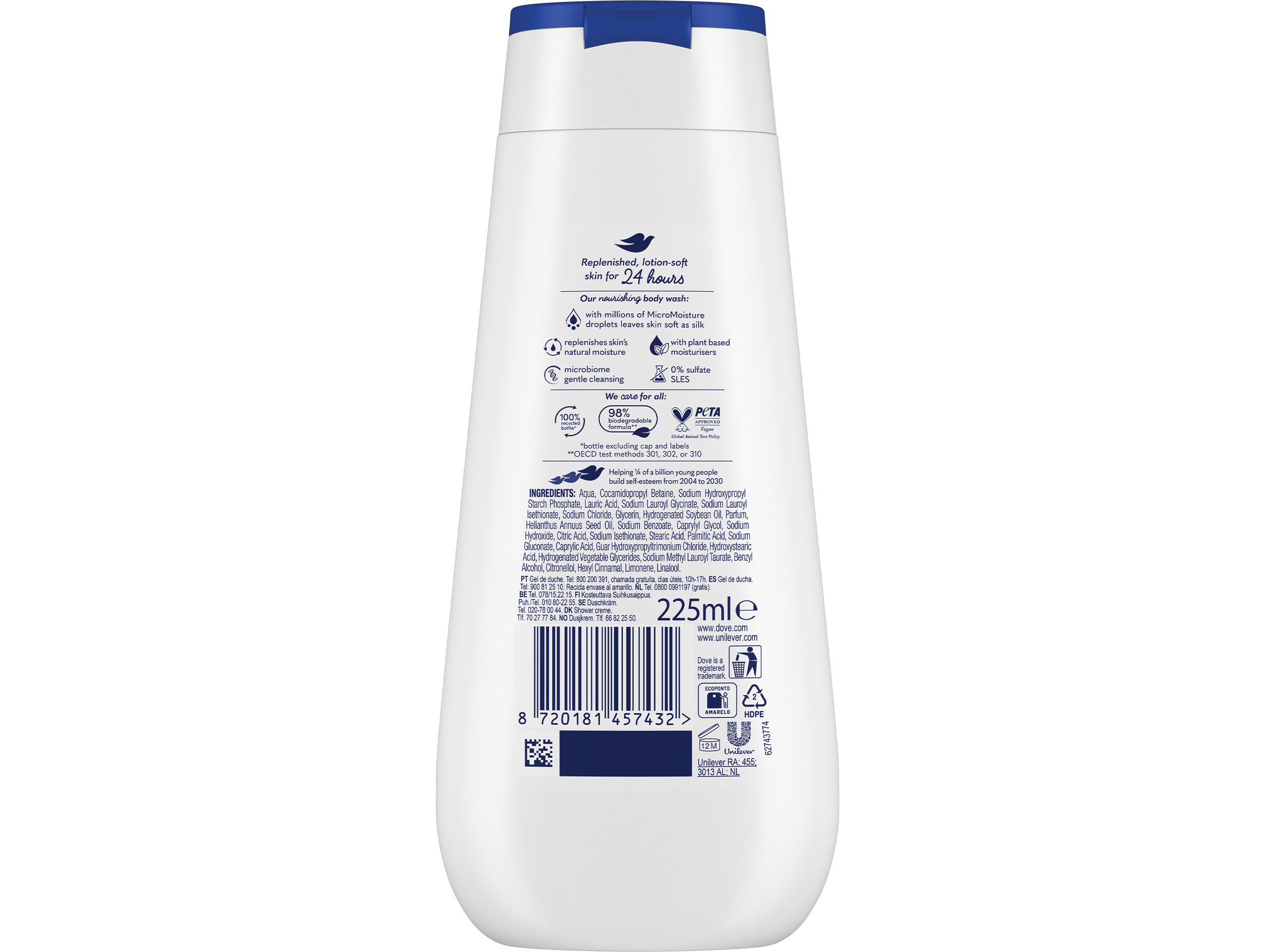 GEL BANHO DOVE ADVANCED DEEPLY NOURISHING 225ML