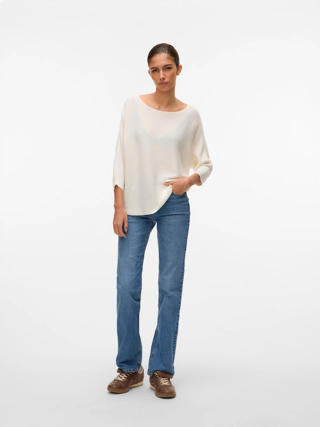Vero Moda 3/4 Arm-Pullover »VMNORA 3/4 BOATNECK BLOUSE NOOS«, mit Fledermausärmeln