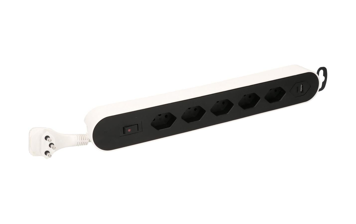 Steckdosenleiste Design Line 5x T13 USB A+C weissSteckerleiste 5x T13 mit USB C/A