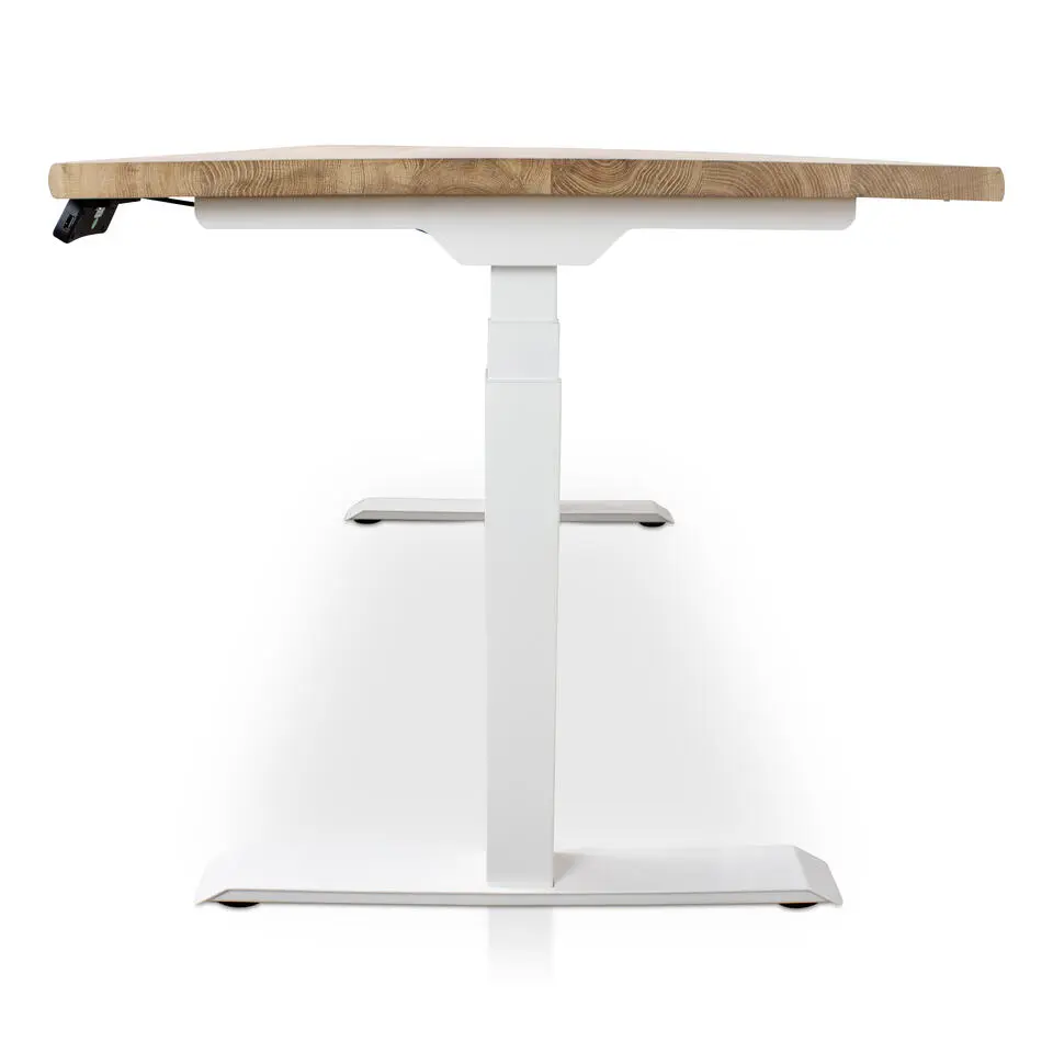 MRC Zit-sta bureau massief boomstam blad 120x80 wit frame NEN-EN 527