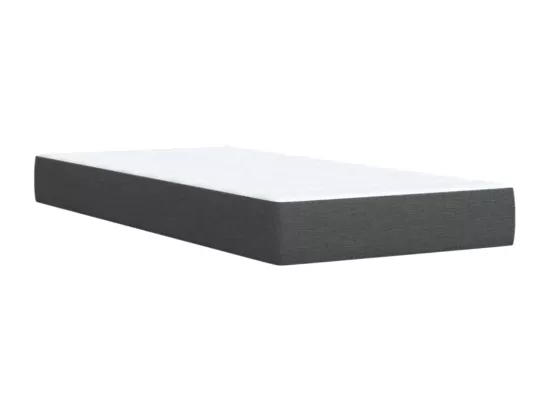 Sommier à lattes de lit et matelas Gris foncé 90x190 cm Tissu