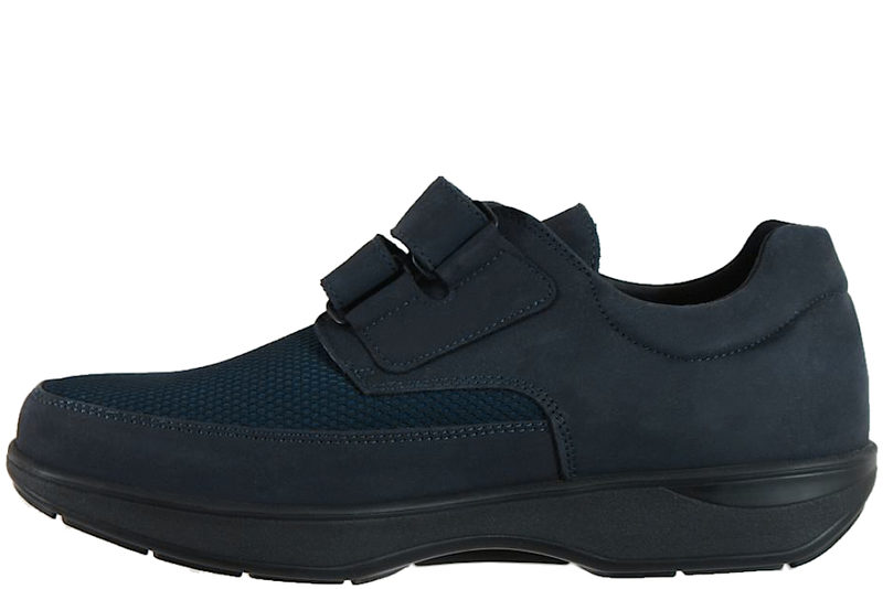 NEW FEET SKO MED STRETCH I MØRKEBLÅ NUBUCK