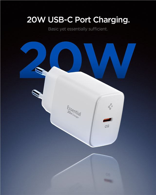 (20W) USB C Essential Ladegerät Netzteil Power Delivery (ACH08701) - Weiss