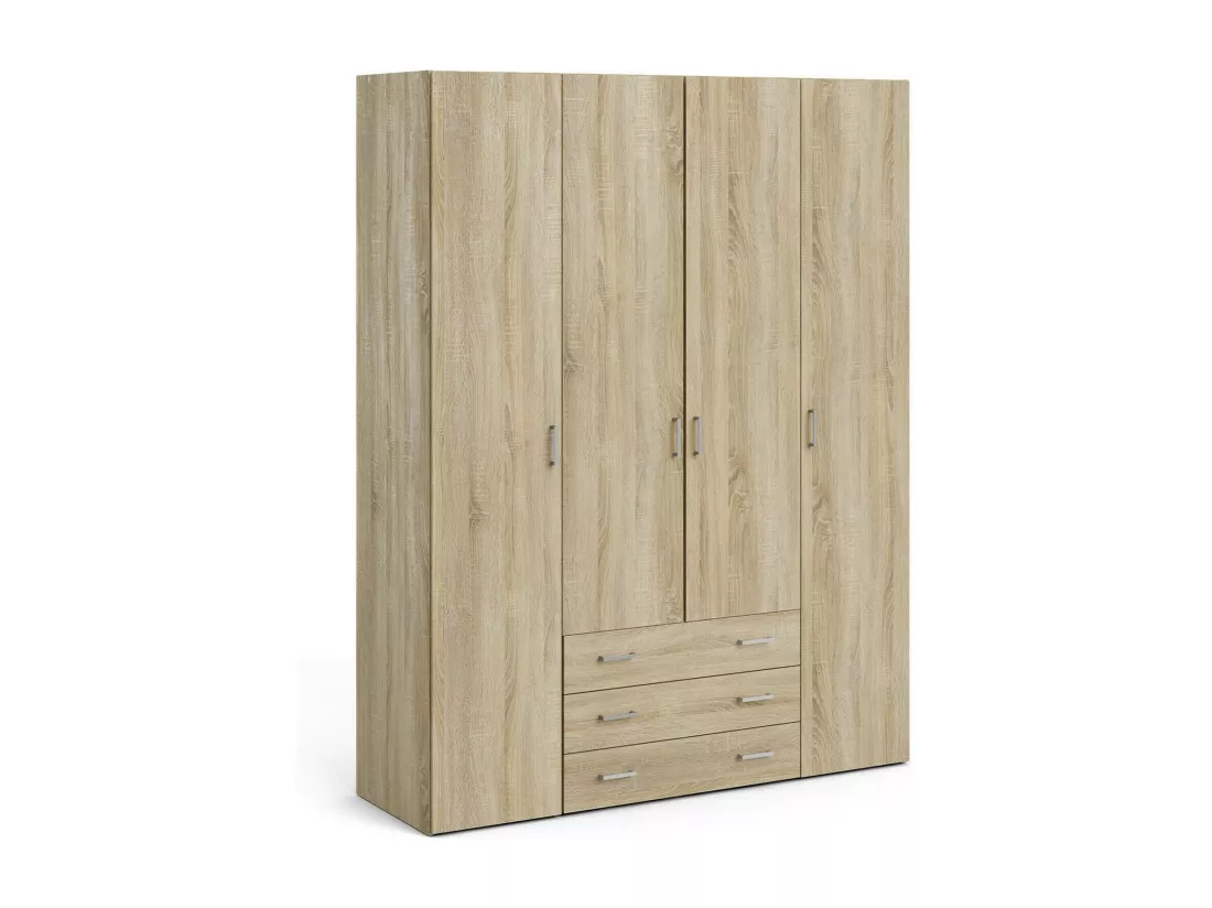 Grande Garde-robe Dseren, Meubles de chambre, Penderie de plain-pied, Placard à vêtements, 154x50 h200 cm, Chêne