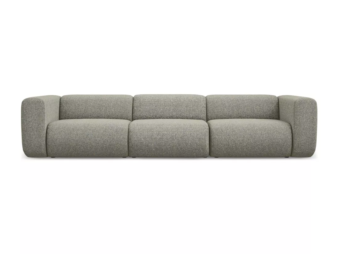 Canapé modulable 4 places en tissu texturé - beige foncé - EKAHI