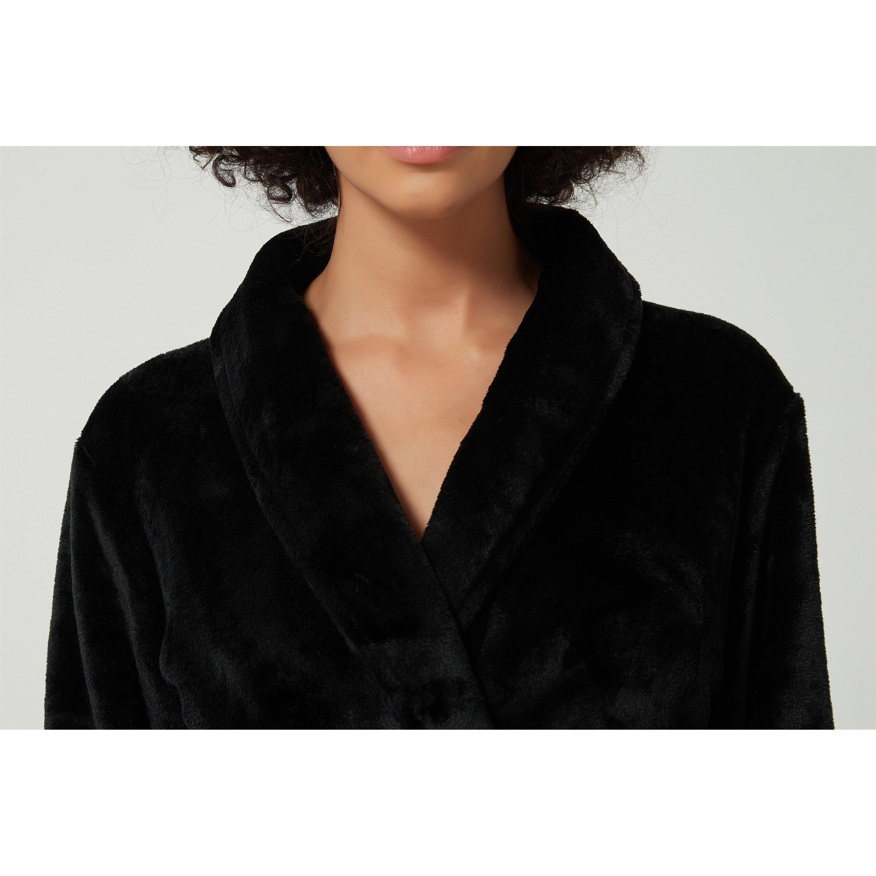 Linea Ladies Plain Fleece Dressing Gown