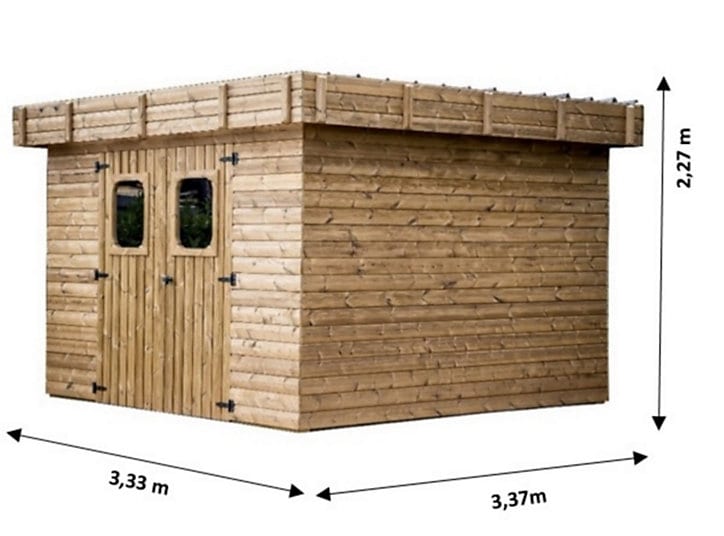 Abri de jardin Habrita Thalasso en bois coloris naturel ép.28 mm surface extérieure 11,22 m²