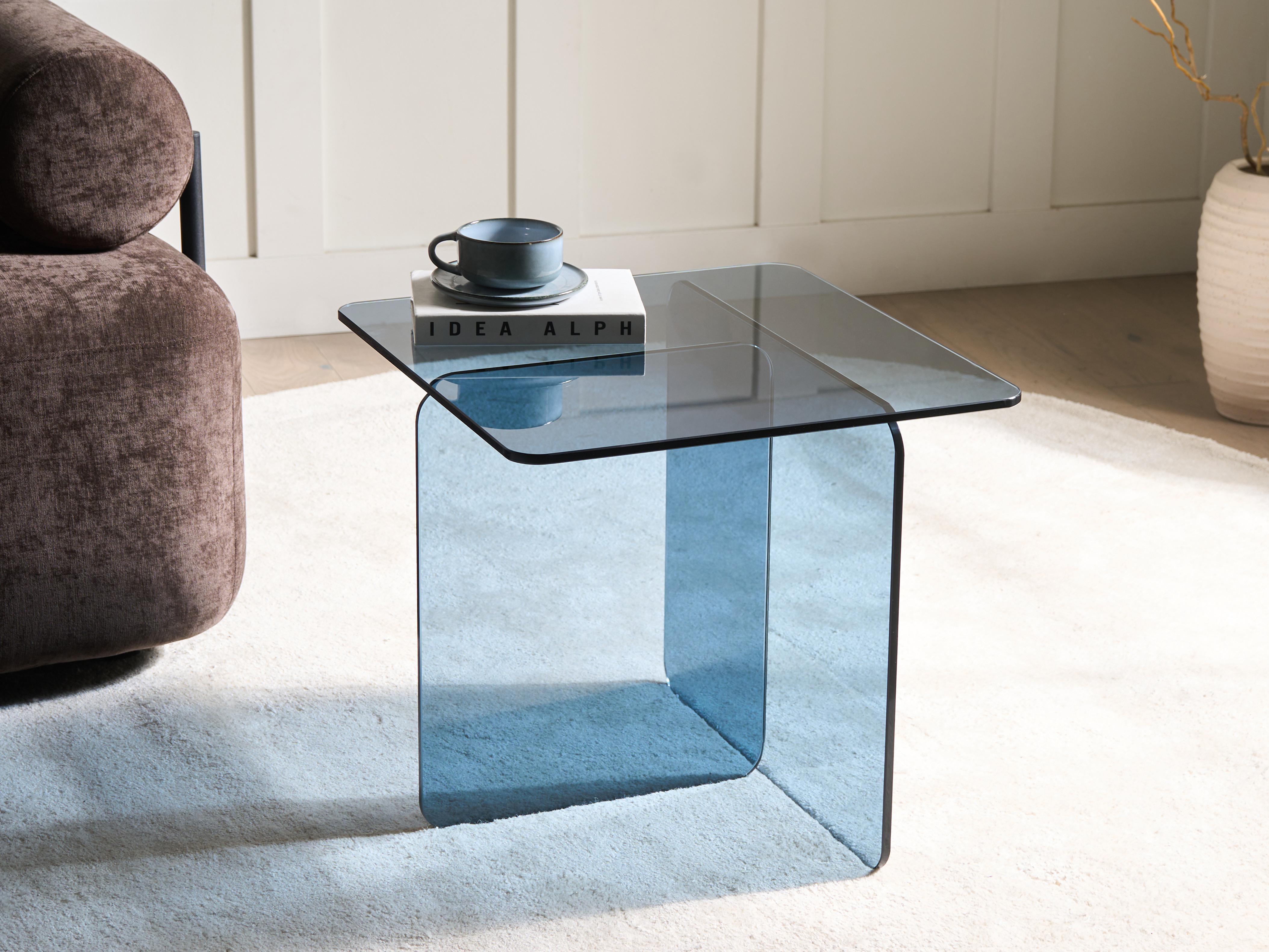 Bijzettafel AMISK Veiligheidsglas Blauw