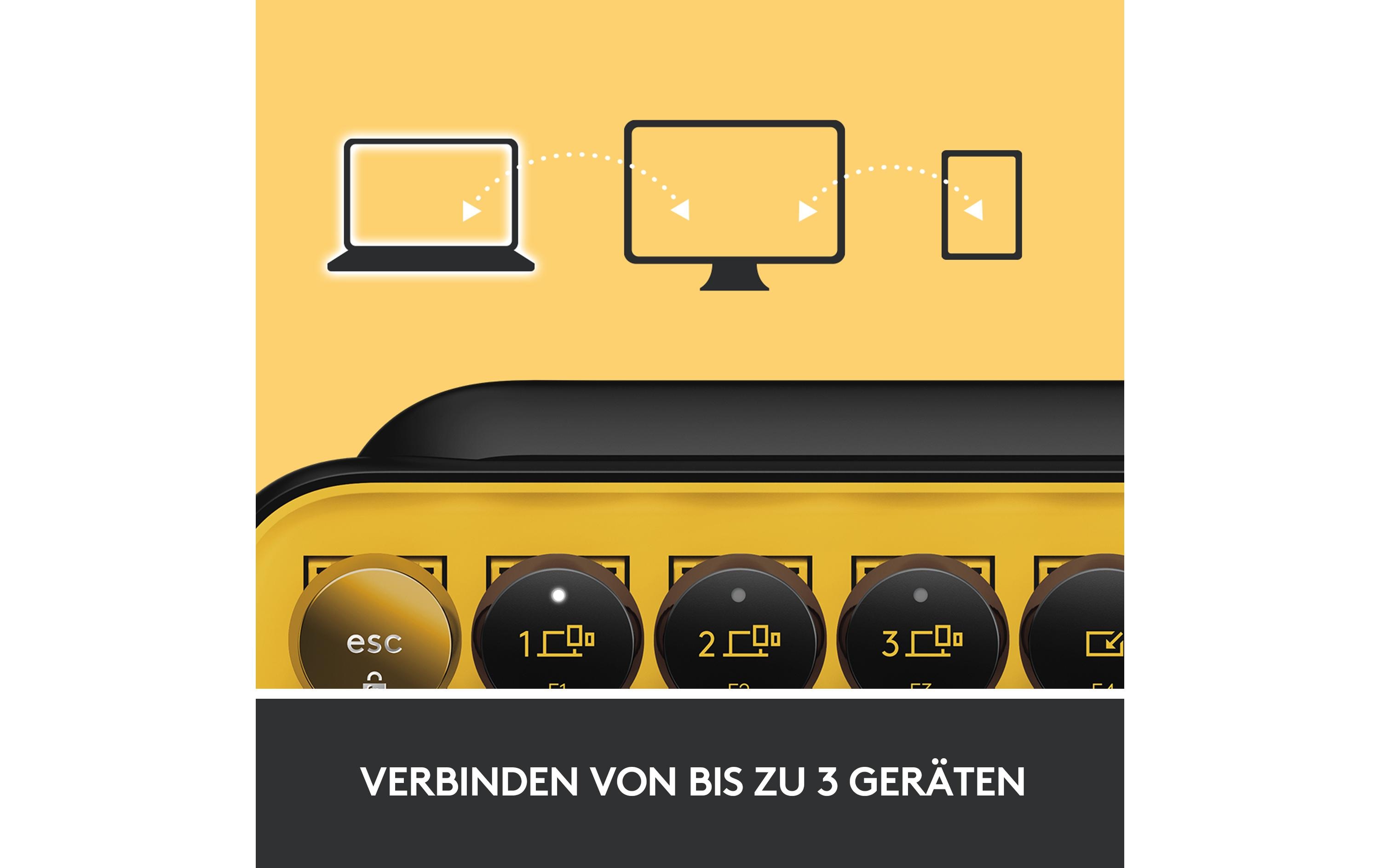 Tastatur POP Keys Blast Yellow<br>Kabellose mechanische Tastatur mit austauschbaren Emoji-Tasten