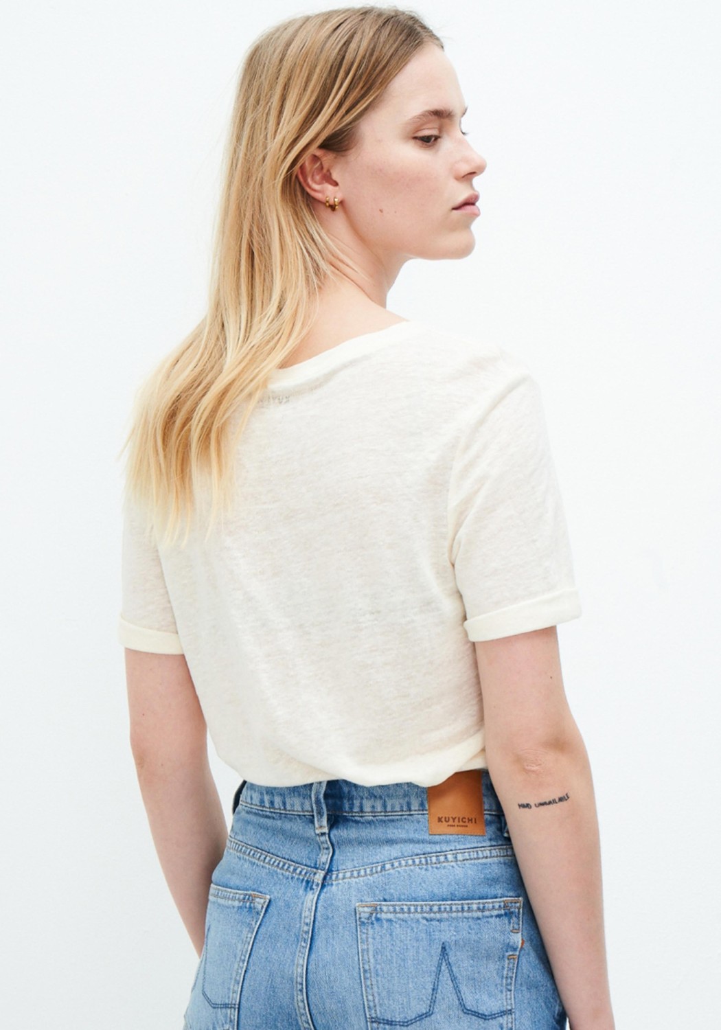 Kuyichi T-Shirt Olivia Tee Off White Melange