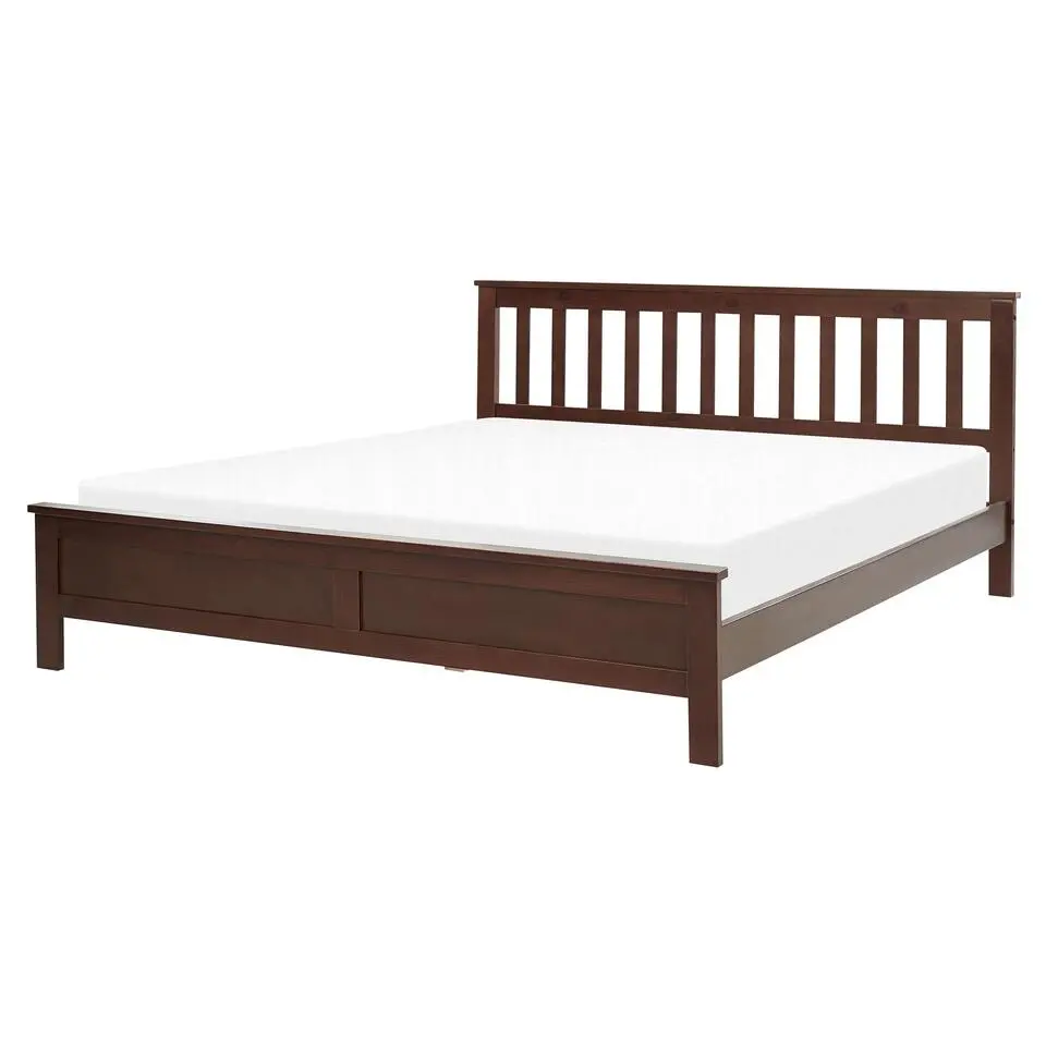 MAYENNE - Tweepersoonsbed - Donkerbruin - 160 x 200 cm - Dennenhout