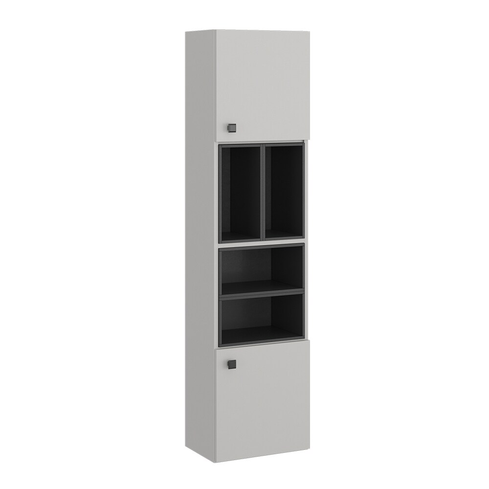 Vicco Hängeschrank Gerta, 37,5 x 150 cm, Grau-Schwarz, Badmöbel mit 2 Türen