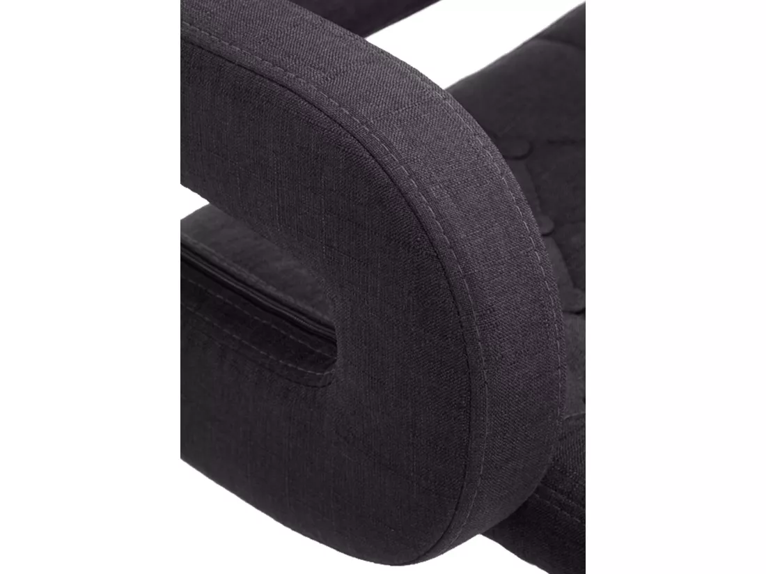 Chaise de bureau - Tissu & Métal chromé - Noir - Dublin