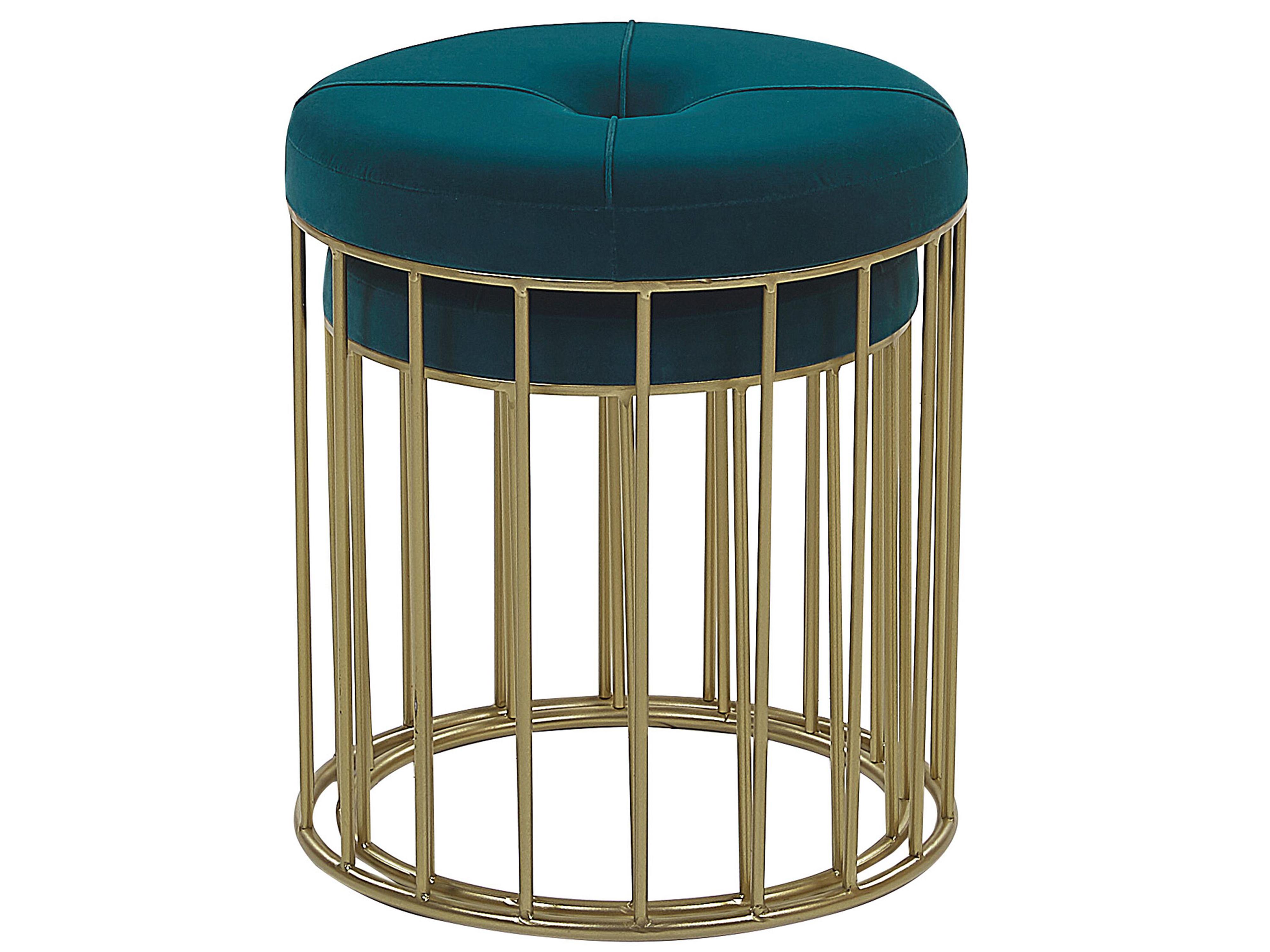 Set van 2 krukken LUBBOCK Fluweel Groenblauw