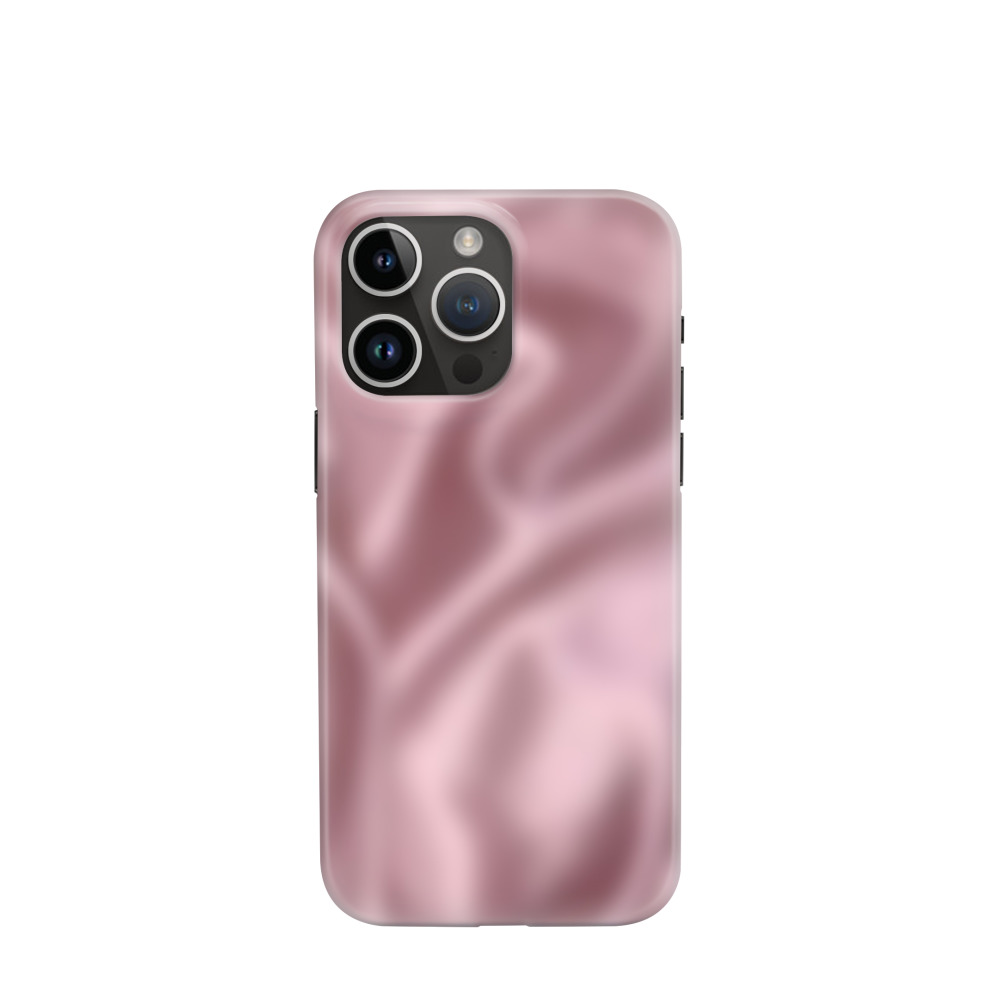 iPhone 14 Pro Max Hybrid (Kunststoff / Gummi) Hülle Seidenglanz 3 - Rosa