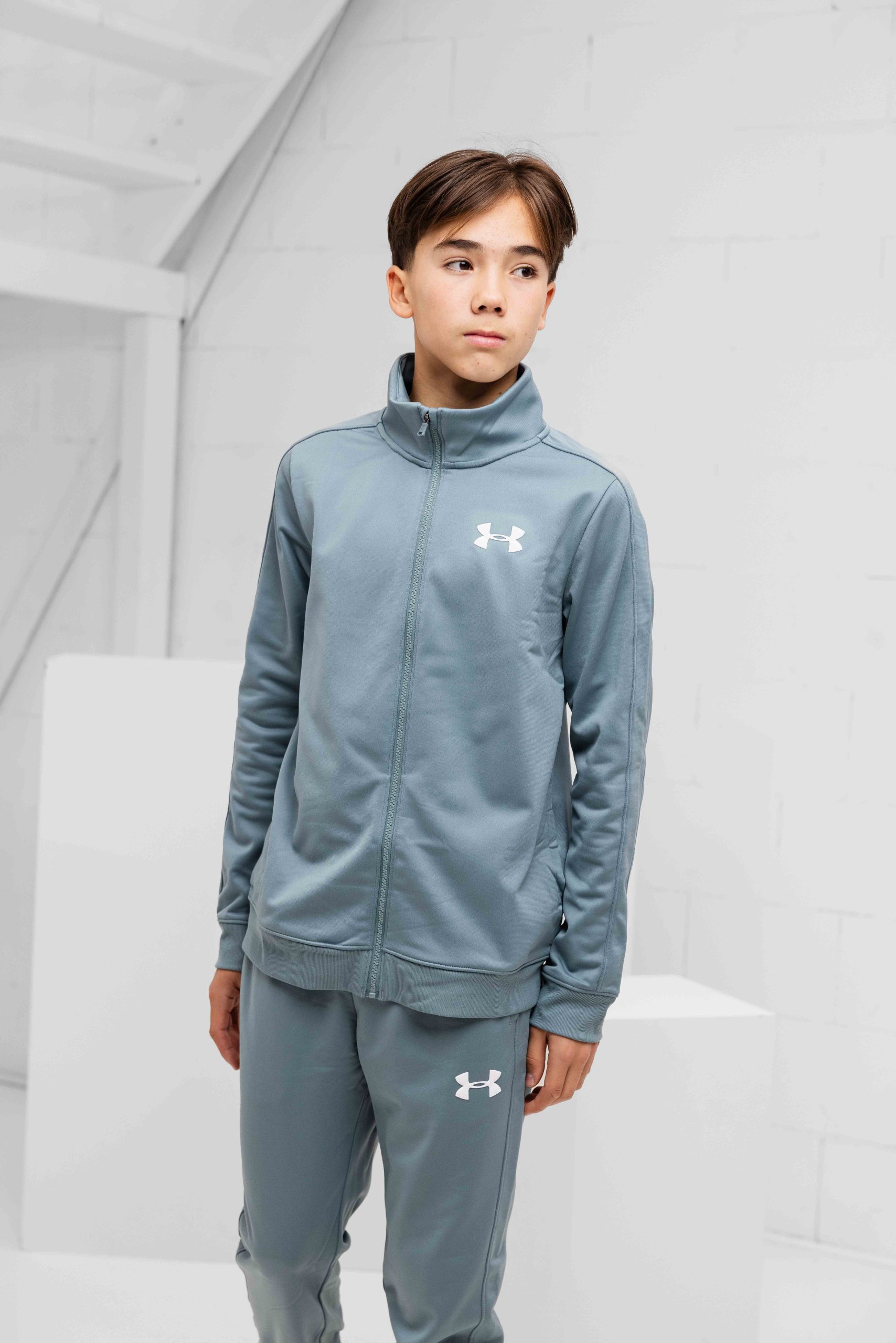 Under Armour Rival Knit Trainingspak Kids Blauw