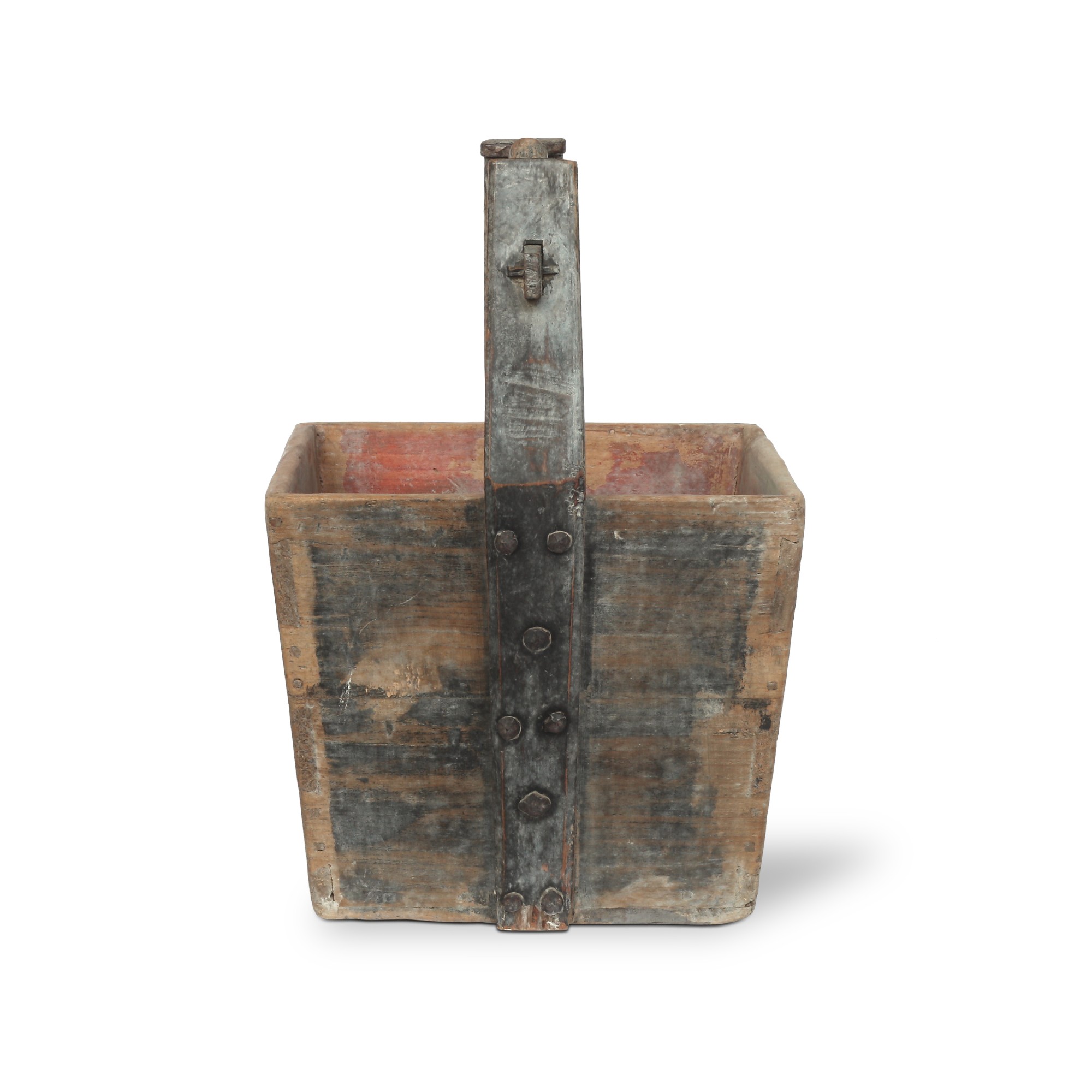 Antiker Lasteneimer eckig, H 55 cm, T 40 cm, B 40 cm von fischer's lagerhaus