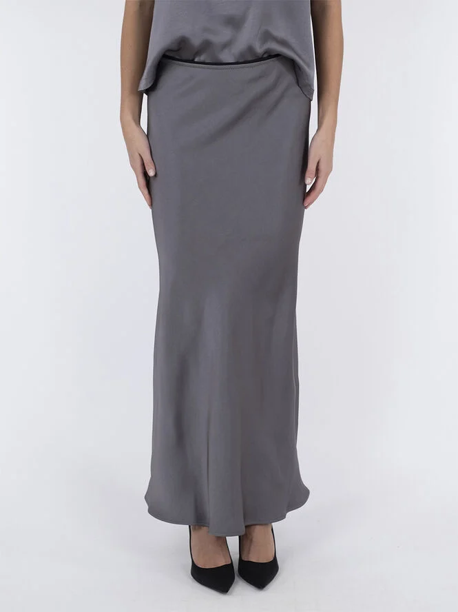 Neo Noir Vicky Heavy Sateen Skirt Dark grey