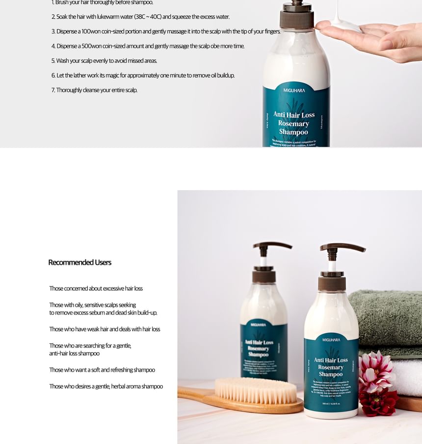 MIGUHARA - Anti-haaruitval rozemarijn shampoo