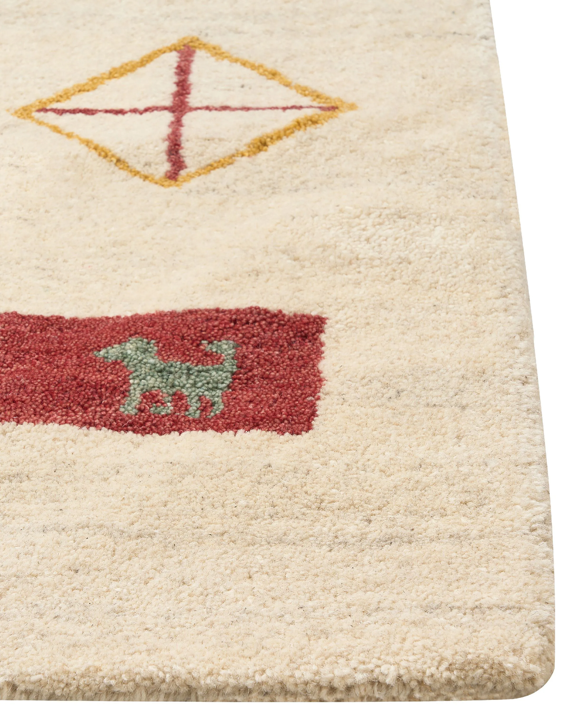 Vloerkleed MISINLI Beige 160 x 230 cm Wol Gabbeh