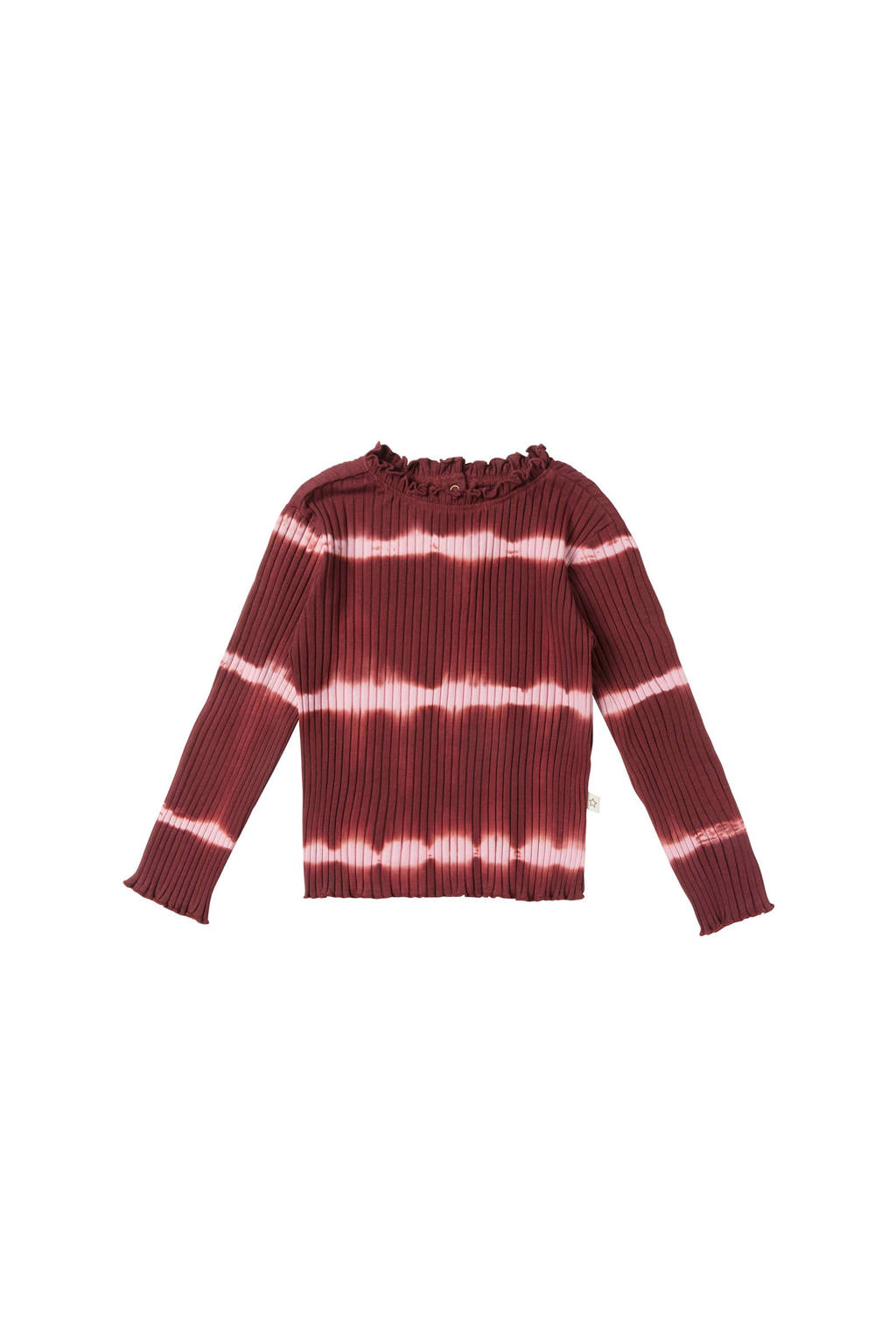 Your Wishes tie-dye longsleeve wijnrood/roze