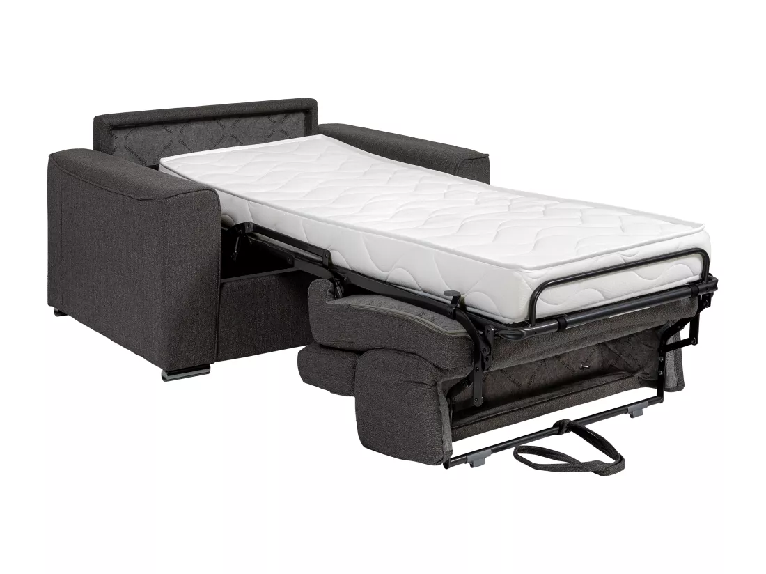 Fauteuil convertible express en tissu beige - Couchage 70 cm - Matelas 14 cm - VIZIR