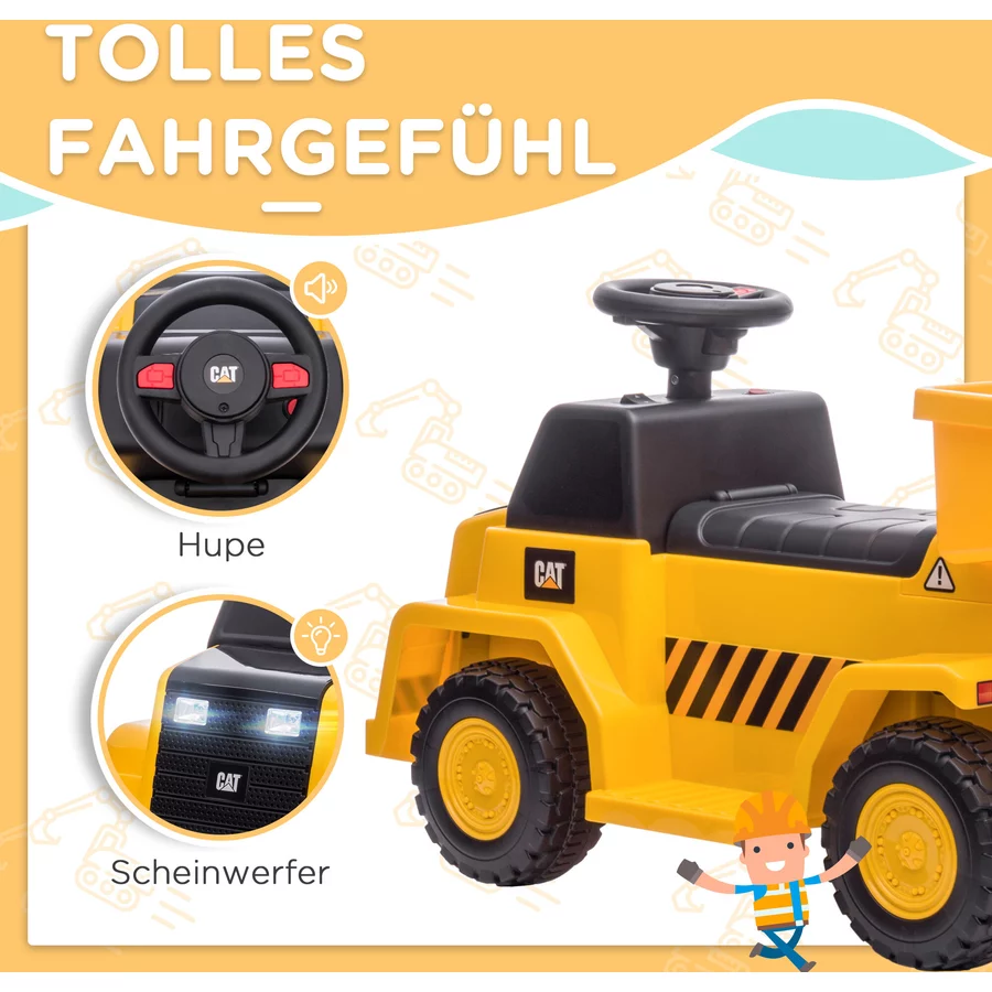 HOMCOM Elektro Kindertraktor mit Kipplaster gelb