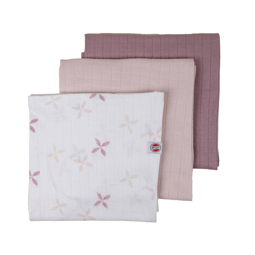 hydrofiele swaddle - set van 3 roze/oudroze