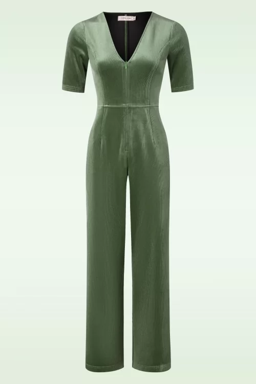 Traffic People Clan jumpsuit in saliegroen