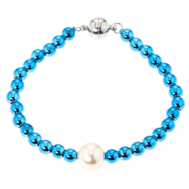 Armband-Set, Muschelkernperle, Magnet, 20 cm, 2-teilig