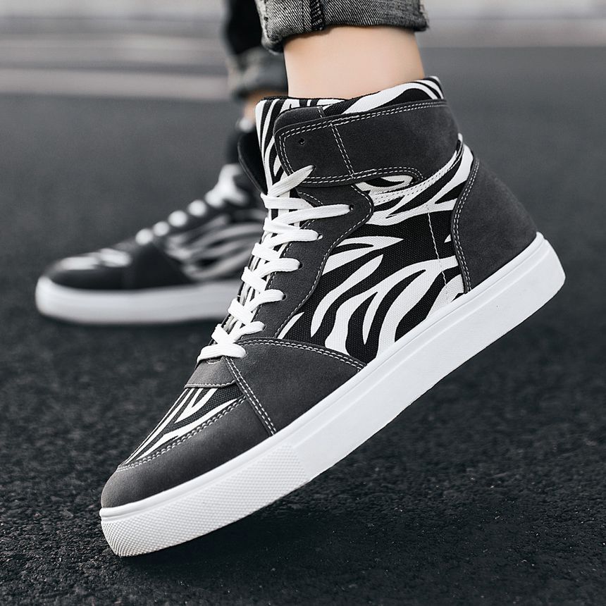Tanzanite - Zebra Print High Top Sneakers