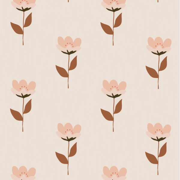 Bibelotte Retro Bloem Behang Roze