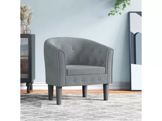Fauteuil cabriolet gris foncé velours