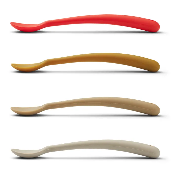 Liewood Cuillères Siv en silicone - Set de 4 | Rouge