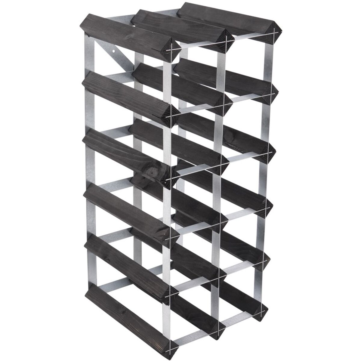 Vinstativ Påbyggingsbart 15 flasker Black Ash