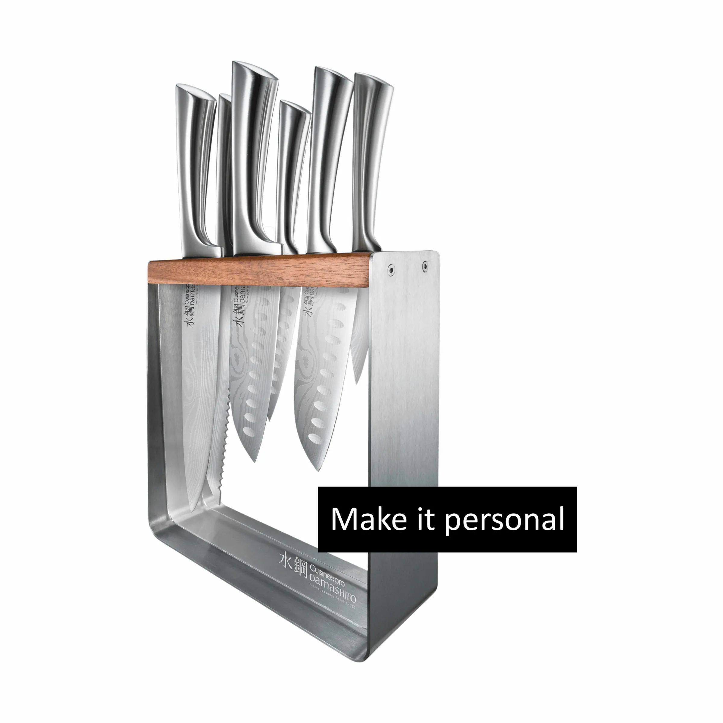 THE CUSTOM CHEF™ Damashiro® Kinzoku Knivblok - 7 dele