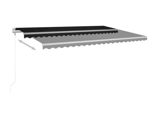 Auvent automatique et capteur de vent/LED 500x300 cm Anthracite