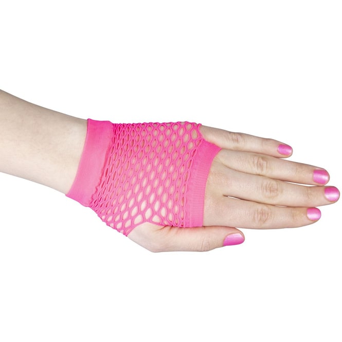 Netzhandschuhe - für Erwachsene - kurz - pink