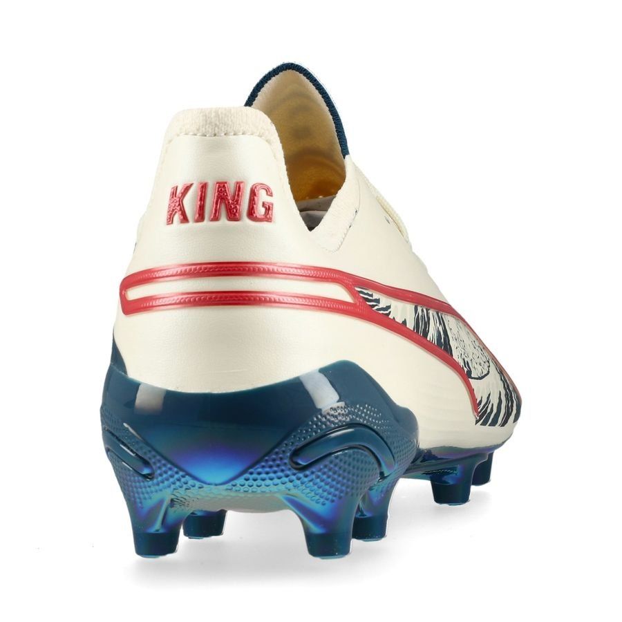 PUMA X Unisport King Ultimate FG/AG Great Wave - Sugared Almond/Active Red/Ocean Tropic ÉDITION LIMITÉE