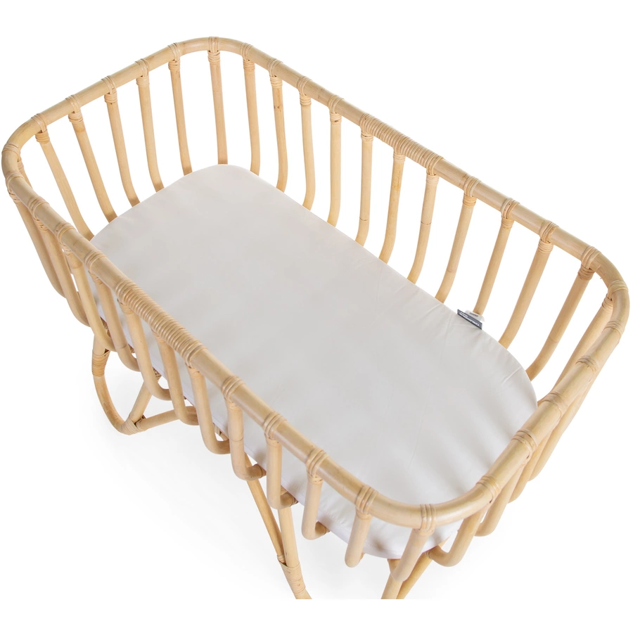 CHILDHOME Wiege Rattan rechteckig mit Nestchen und Matratze
