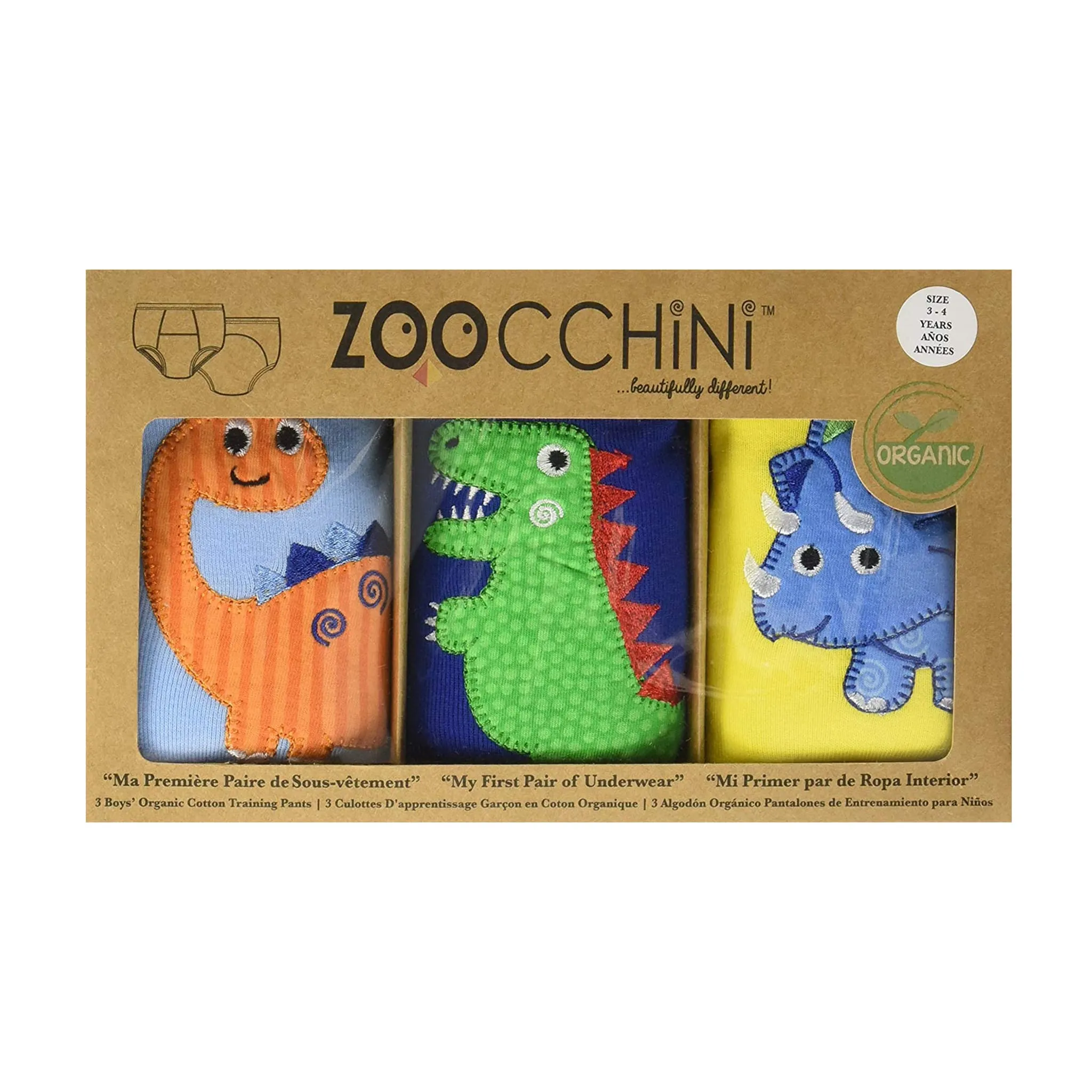 Zoocchini Culotte d'Entrainement Paquet de 3 pour 2-3ans