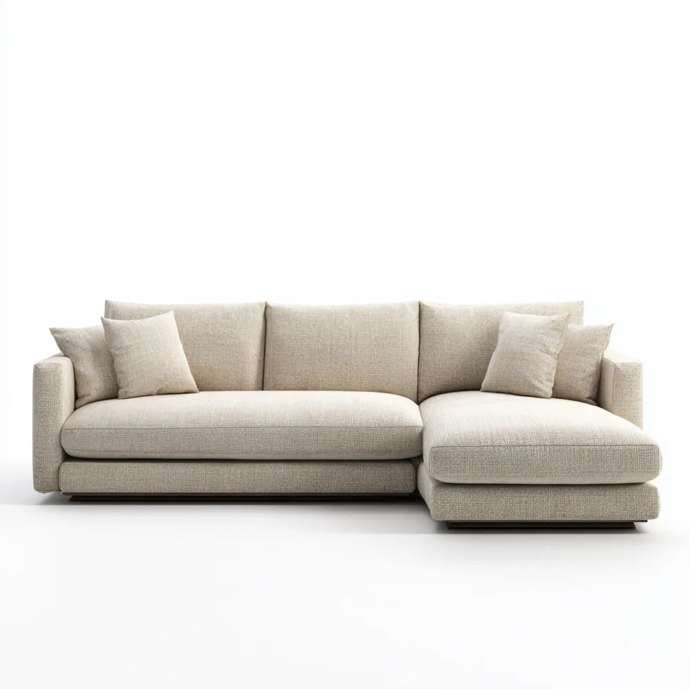 Ecksofa Stoff 260x160x85 cm – Cremefarben – Moderner Stil
