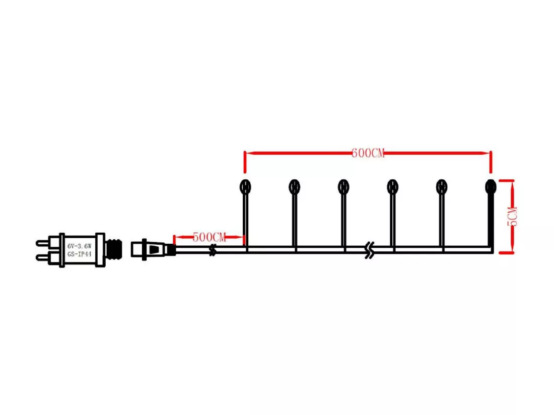 Guirlande Extérieure LED Piner 6m 3000K Blanc chaud