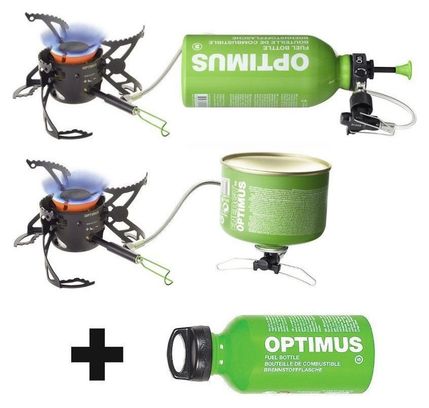 Réchaud multi-combustibles et bidon Fuel Optimus Polaris Optifuel
