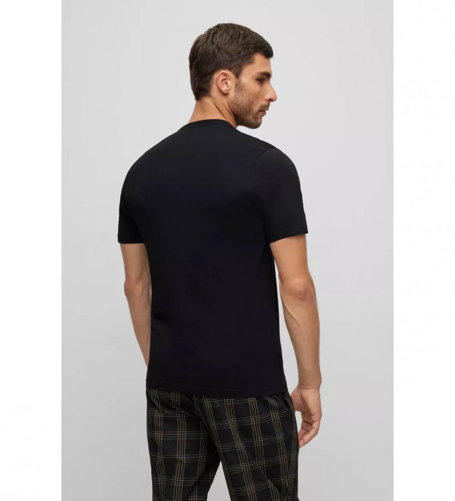 Pacote BOSS com 3 camisetas clássicas RN pretas