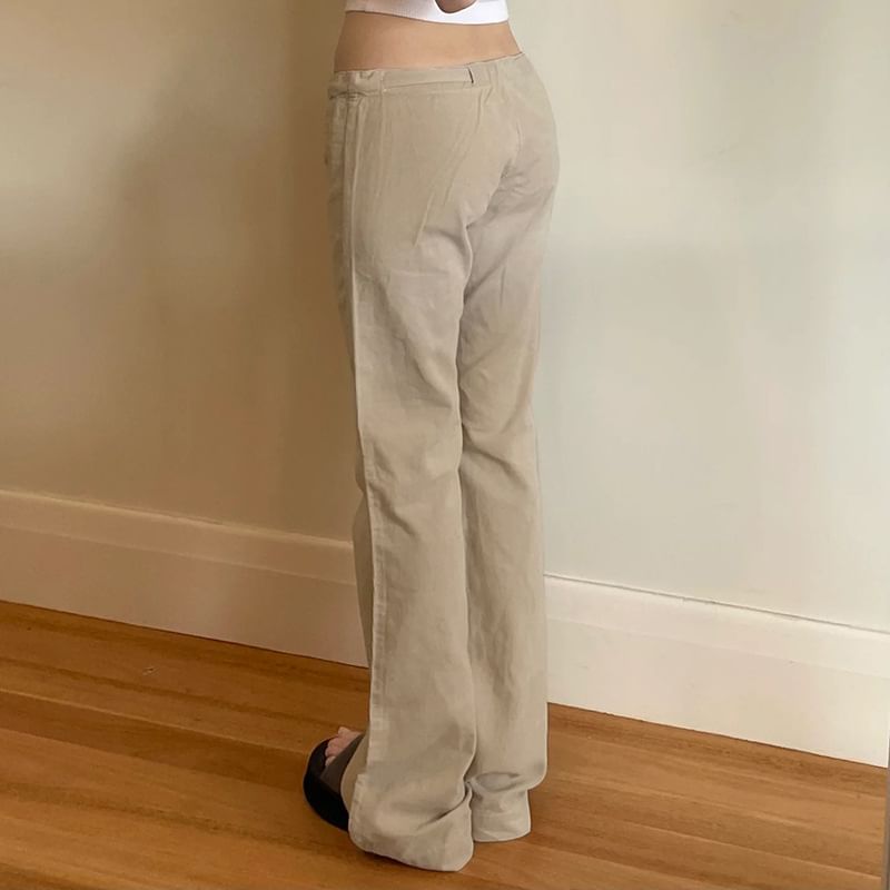 BrickBlack - Corduroy gebreide broek met lage taille en wijde pijpen