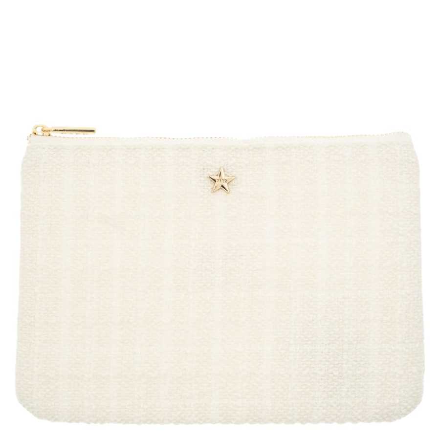 DARK Tweed Small Pouch Off White