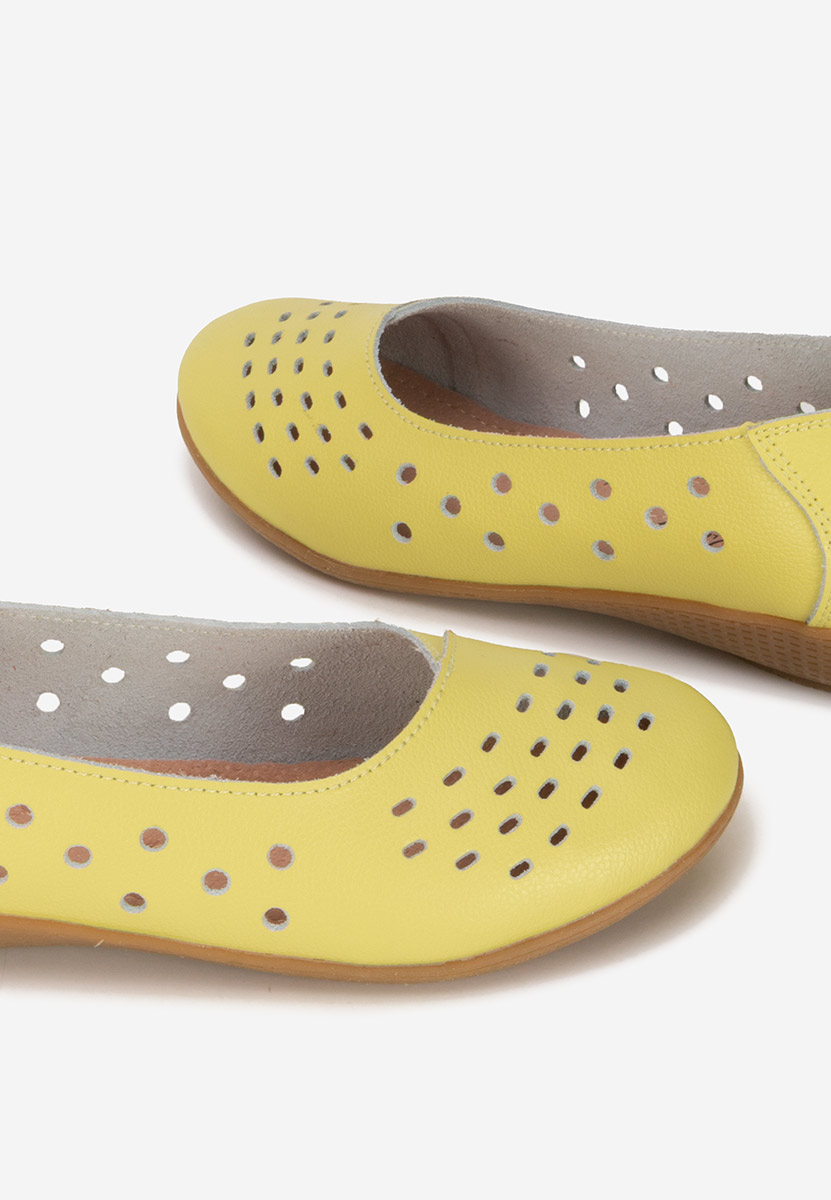 Ballerines en cuir jaunes Andeia