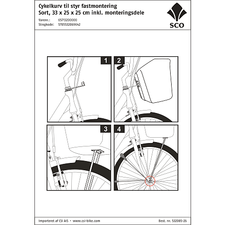 SCO cykelkurv - sort